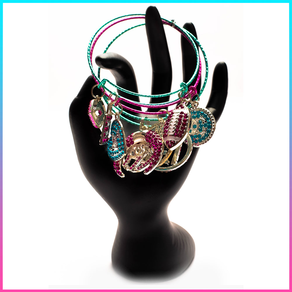 Coral Teal Bangle Set