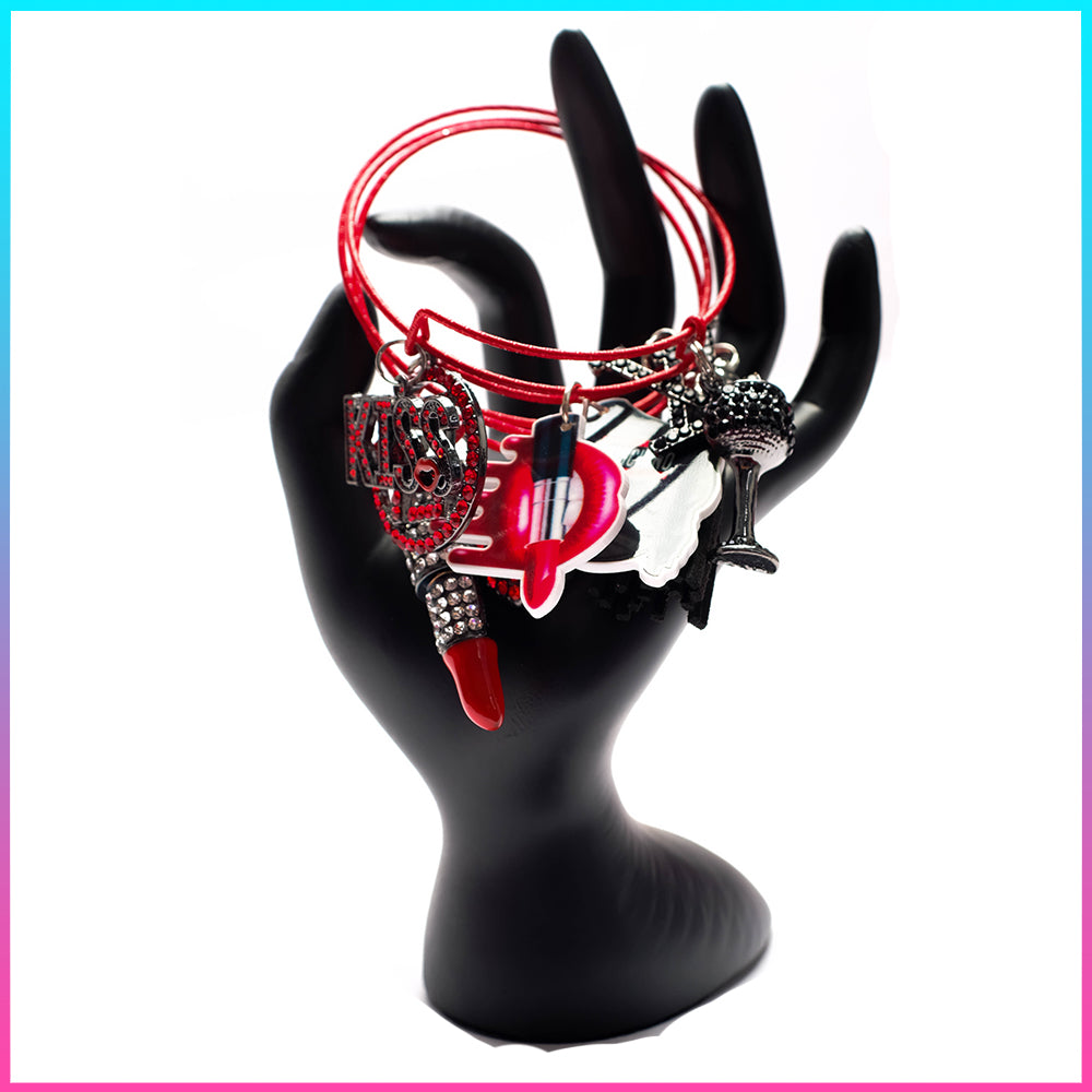 Crimson Night Bangle Set