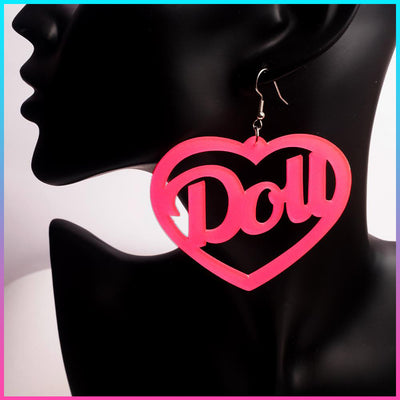 Beauty "Doll" Heart Earrings