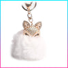 Super Cute White Pom Pom Keychain