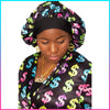 Exclusive 3 Pcs Black "Money Line" Robe Set