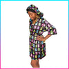 Exclusive 3 Pcs Black "Money Line" Robe Set