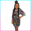 Exclusive 3 Pcs Black "Money Line" Robe Set