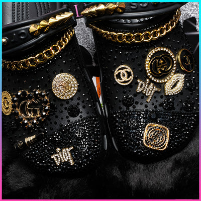 "Nefertiti" Themed Custom Bling Croc