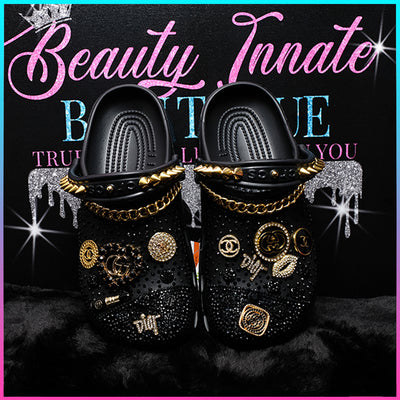 "Nefertiti" Themed Custom Bling Croc