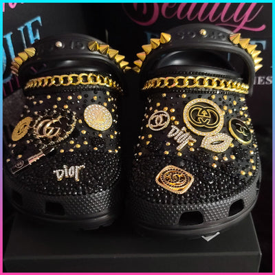 "Nefertiti" Themed Custom Bling Croc