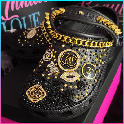 "Nefertiti" Themed Custom Bling Croc