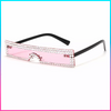 Pink Slim Rhinestone Sunglasses