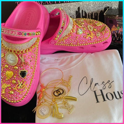 Pink Gold Luxury Platform Croc