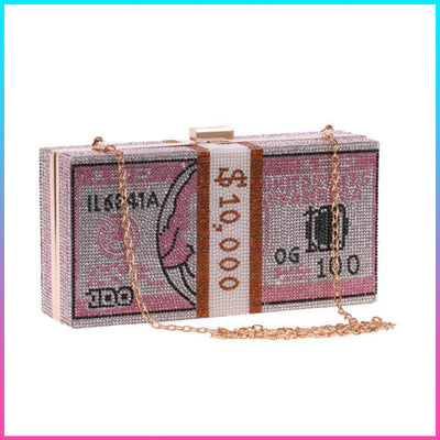 Stack of Cash Crystal Clutch